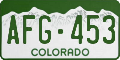 CO license plate AFG453