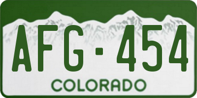 CO license plate AFG454