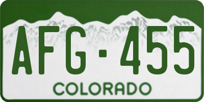 CO license plate AFG455