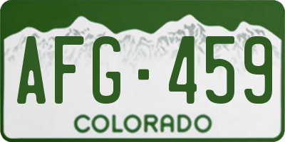 CO license plate AFG459