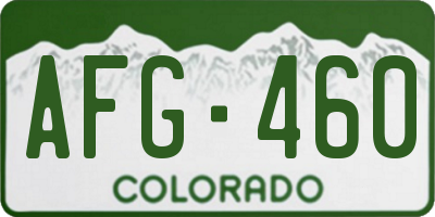 CO license plate AFG460