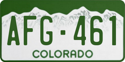 CO license plate AFG461