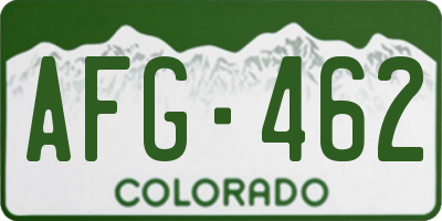 CO license plate AFG462
