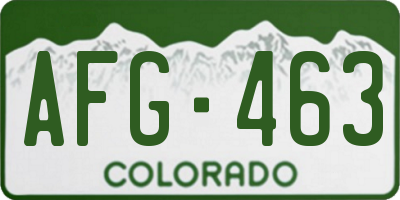 CO license plate AFG463