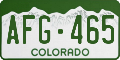 CO license plate AFG465
