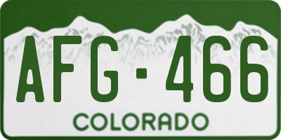 CO license plate AFG466