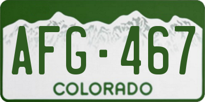 CO license plate AFG467