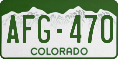CO license plate AFG470