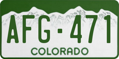 CO license plate AFG471