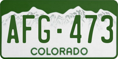 CO license plate AFG473