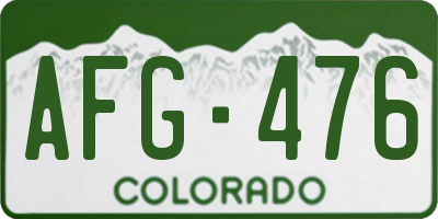 CO license plate AFG476