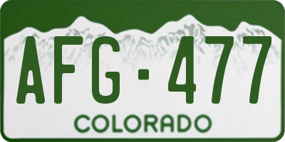 CO license plate AFG477