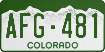 CO license plate AFG481