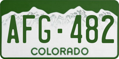 CO license plate AFG482