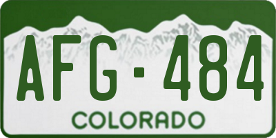 CO license plate AFG484