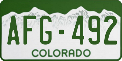 CO license plate AFG492