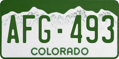 CO license plate AFG493