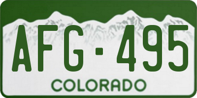 CO license plate AFG495