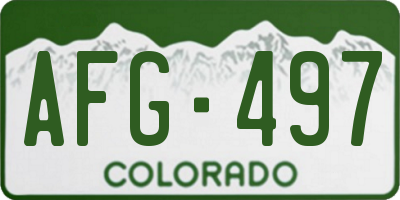 CO license plate AFG497