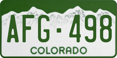 CO license plate AFG498