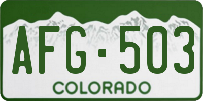 CO license plate AFG503