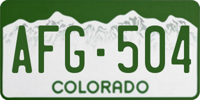 CO license plate AFG504