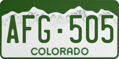 CO license plate AFG505