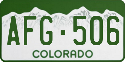 CO license plate AFG506