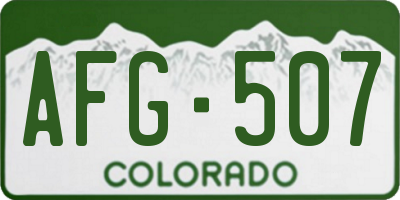 CO license plate AFG507