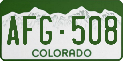 CO license plate AFG508