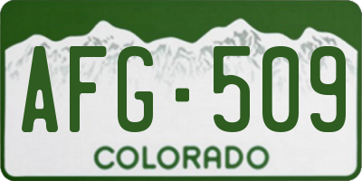 CO license plate AFG509