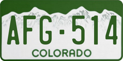 CO license plate AFG514
