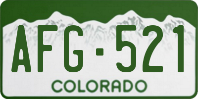 CO license plate AFG521