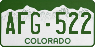 CO license plate AFG522