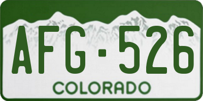 CO license plate AFG526
