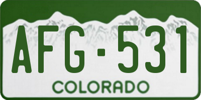 CO license plate AFG531