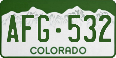CO license plate AFG532