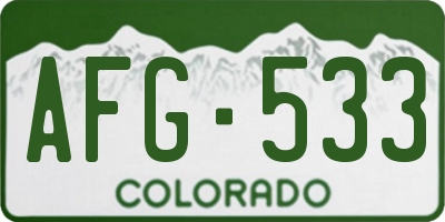 CO license plate AFG533