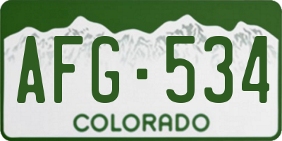 CO license plate AFG534