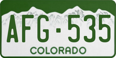 CO license plate AFG535