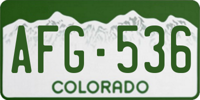 CO license plate AFG536