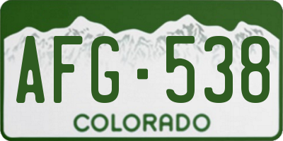 CO license plate AFG538