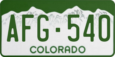 CO license plate AFG540