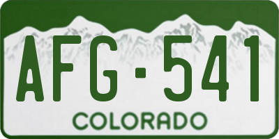 CO license plate AFG541