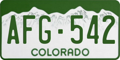 CO license plate AFG542