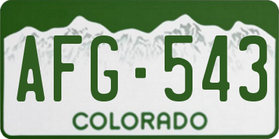 CO license plate AFG543