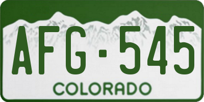 CO license plate AFG545