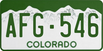 CO license plate AFG546