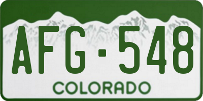CO license plate AFG548