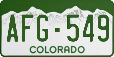 CO license plate AFG549